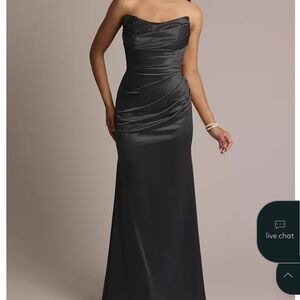 David's Bridal Strapless Black Gown